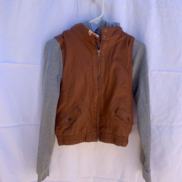 C’esstoi Faux Leather Sweat hoodie - size M - Picture 2 of 5